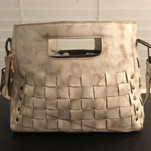 Bed Stu Distressed White Crossbody Bag
